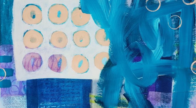 ONLINE-Workshop „Collage auf der Leinwand“, Wachsfarben-Resist-Drucke
