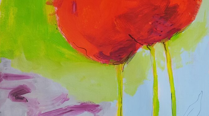 Abendkurs Acrylmalen Online – Mohn