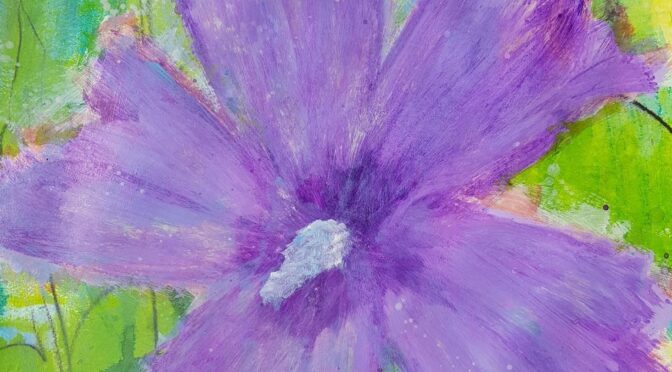Abendkurs Acrylmalen Online – Hibiskus