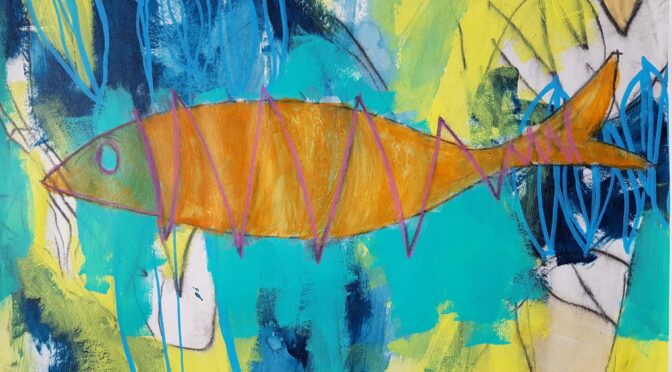 Abendkurs Acrylmalen Online – Goldfisch