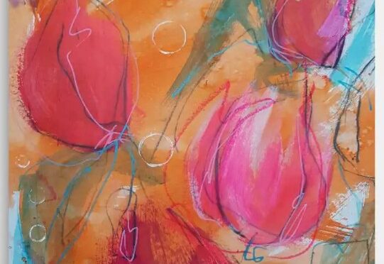 Acrylmalen Online – Frühstücksatelier, Tulpe