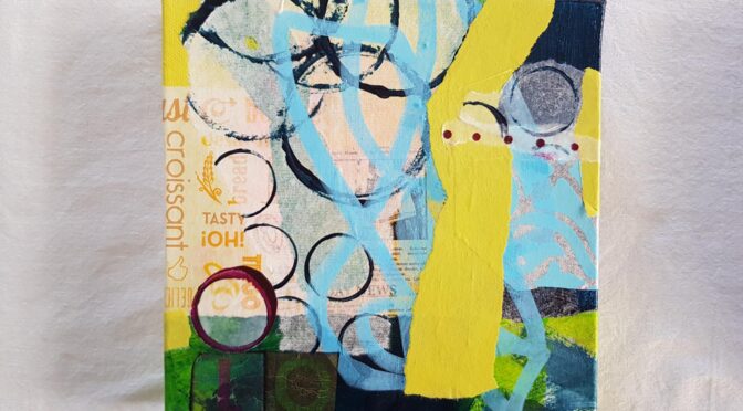 Acrylmalen Online – Collage auf Leinwand